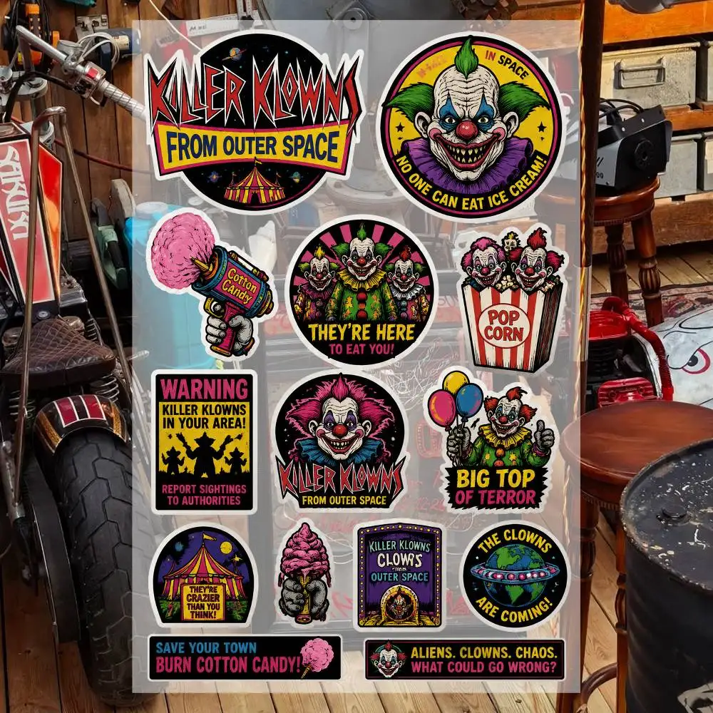 Killer KlownS- From Outer S-pA-ce Waterproof Vinyl Stickers for Car Motorcycle Bike Skateboard Laptop Bottle Phone