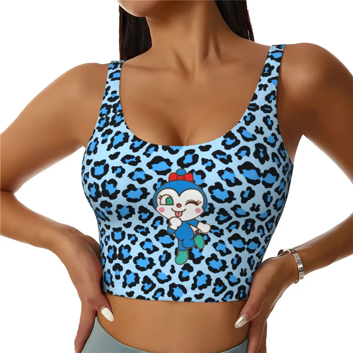 

Custom Anpanman Hot Manga Workout Crop Tank Tops Women Mangas Running Sports Bras