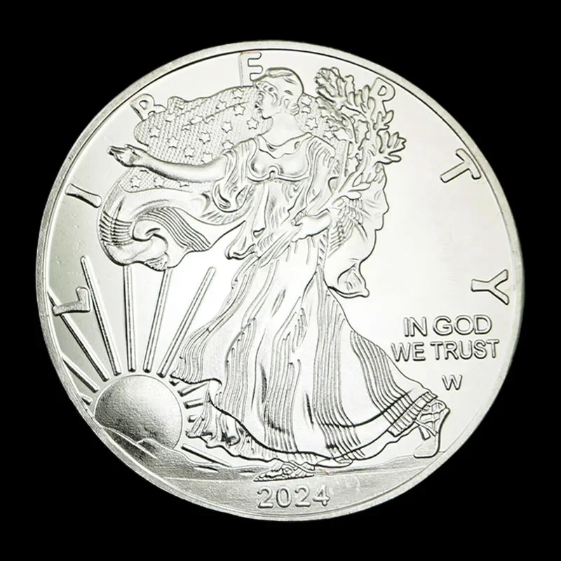 2024 США Свобода, американский Орл, монета совенера 1 унция, Посеребренная монета, поделки, коллекционный подарок