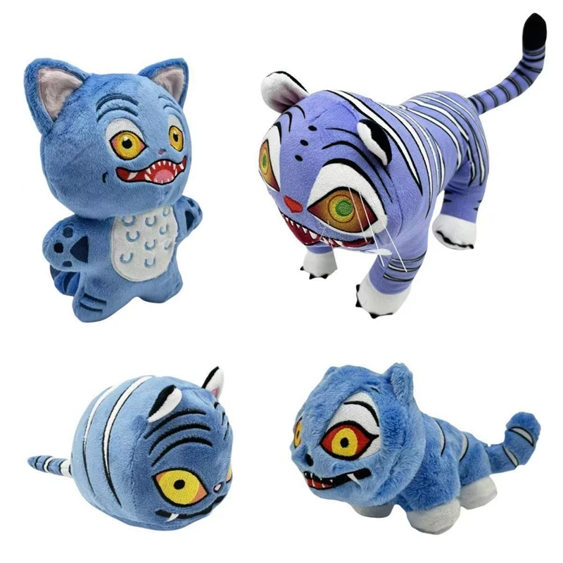 

New Cartoon Witch Hunt Tiger Plush Toy Game Peripheral Cute Blue Little Tiger Doll as a Birthday and Christmas Gift for Child