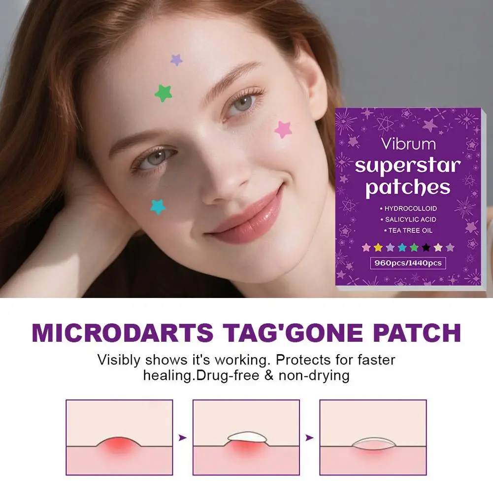 Superstar – patchs de boutons colorés PE, améliore la peau des femmes, outil d'acné hydrocolloïde, couverture d'acné, outils de soins de la peau