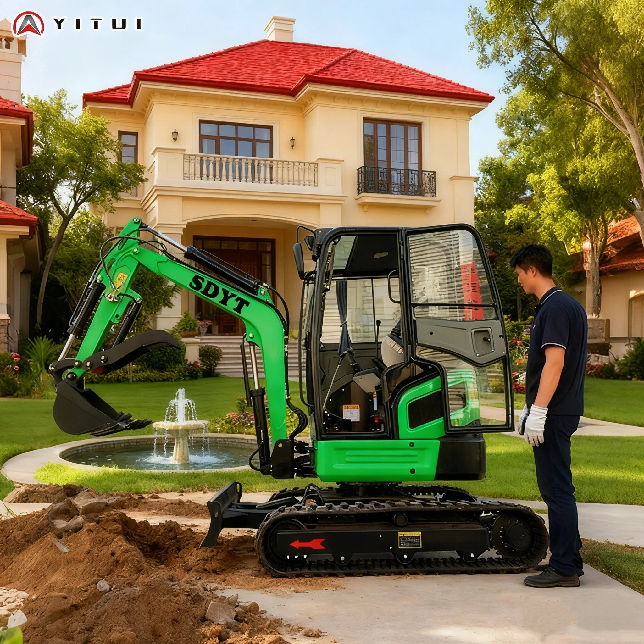 

High-Efficiency Mini Excavator 2.6ton Crawler Digger Multi-Functional Powered For Fast Digging & Farm Work Customized