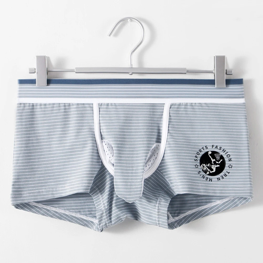 Men Casual Striped Boxers Shorts Breathable Elephant Nose Sports Gym Fashion Boxer Trunks Underwear For Man