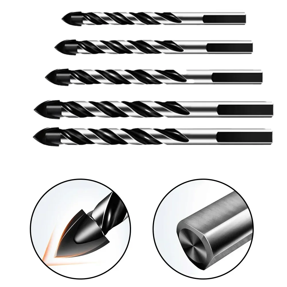 

Power Tools 5PCS Drill Bits Triangular Shape Handle Wood 3/4/5/6/6mm Brick Cement Cemented Carbide Wear Resistance