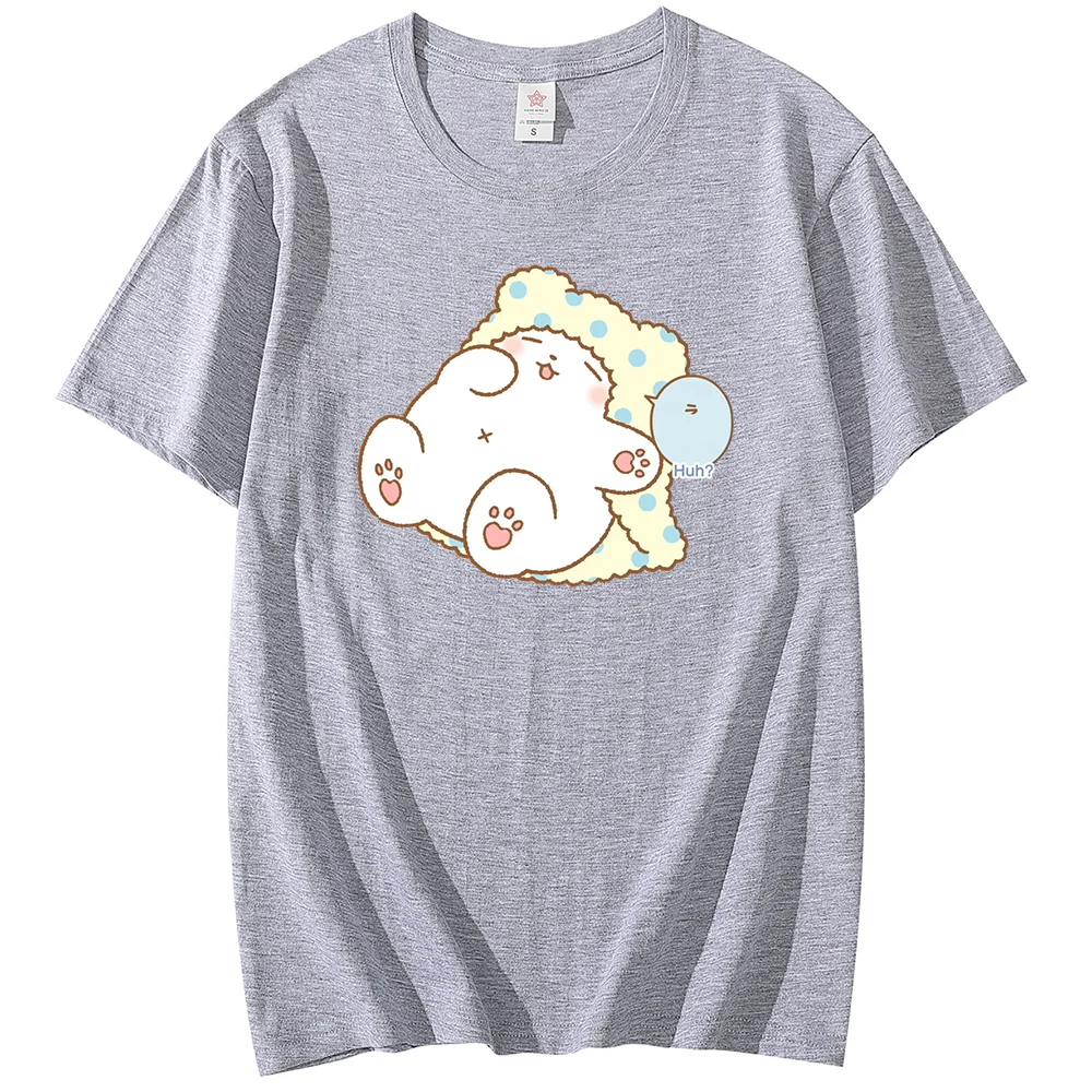 Sanrio T-shirt Marumofubiyori Men's and Women's T-shirt Casual Hip Hop Street Clothing Short T-shirt Student Printed T-shirt