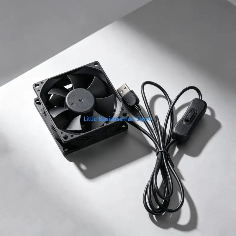 Router-Kühl-USB-Lüfter 80 mm 8025-Lüfter mit Kabelsteuerung und gleichmäßigem Luftstrom M76A – Detail 2