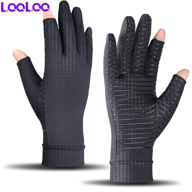 1Pair  Arthritis Gloves Full Finger Copper Compression Gloves For Carpal Tunnel,Hand Pain,Fit for Men Women