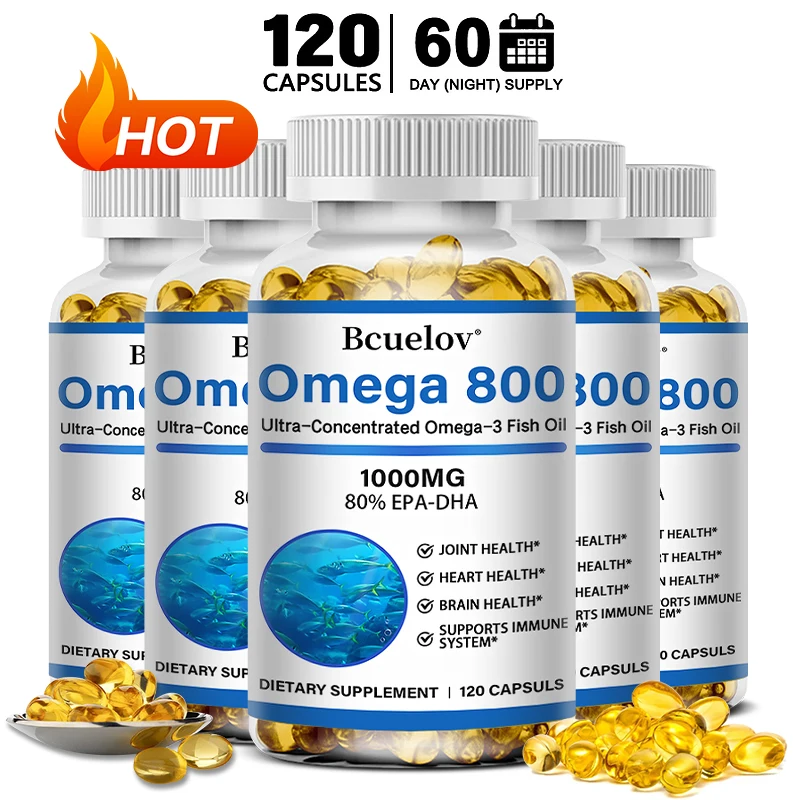 Omega 800 Fish Oil Concentrate Supplement - Improves joint, heart and brain health without the fishy smell