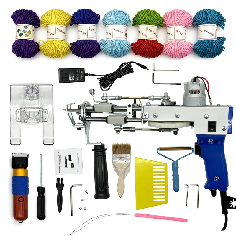 Chinese Brand Multifunctional Rug Making Machine Complete Starter Tools Set Handheld Electric Tufting g un Kit for DIY Carpet