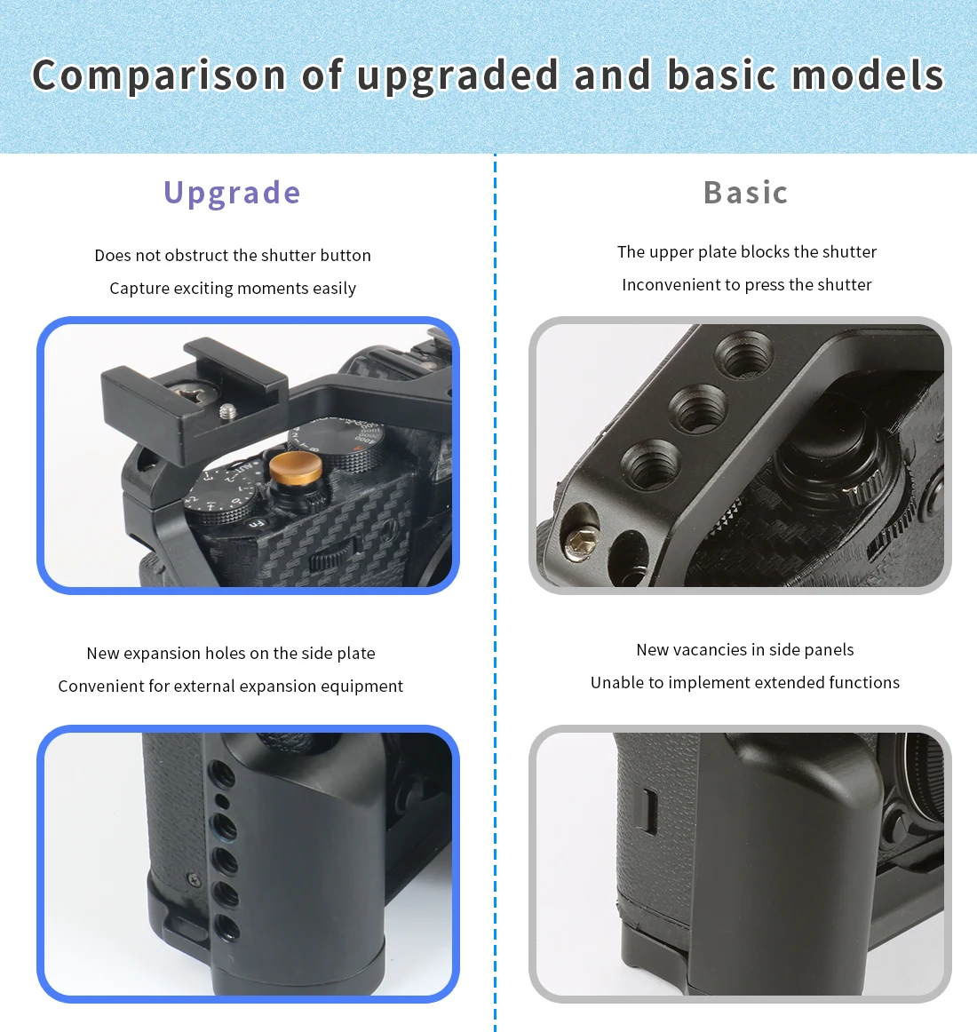 BGNing Aluminium Legierung Kamera Käfig Schutzhülle Stabilisator mit Kalten Schuh Halter für FUJI XT20/XT30 XT30II Kamera Schutzhülle – Detail 16