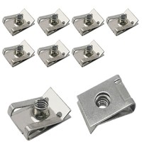 10PCS Practical Stainless Steel U Type Clips With Thread M6 M5 M4 M8 8mm 5mm 6mm 4mm Reed Nuts For Car Motorcycle Scooter ATV