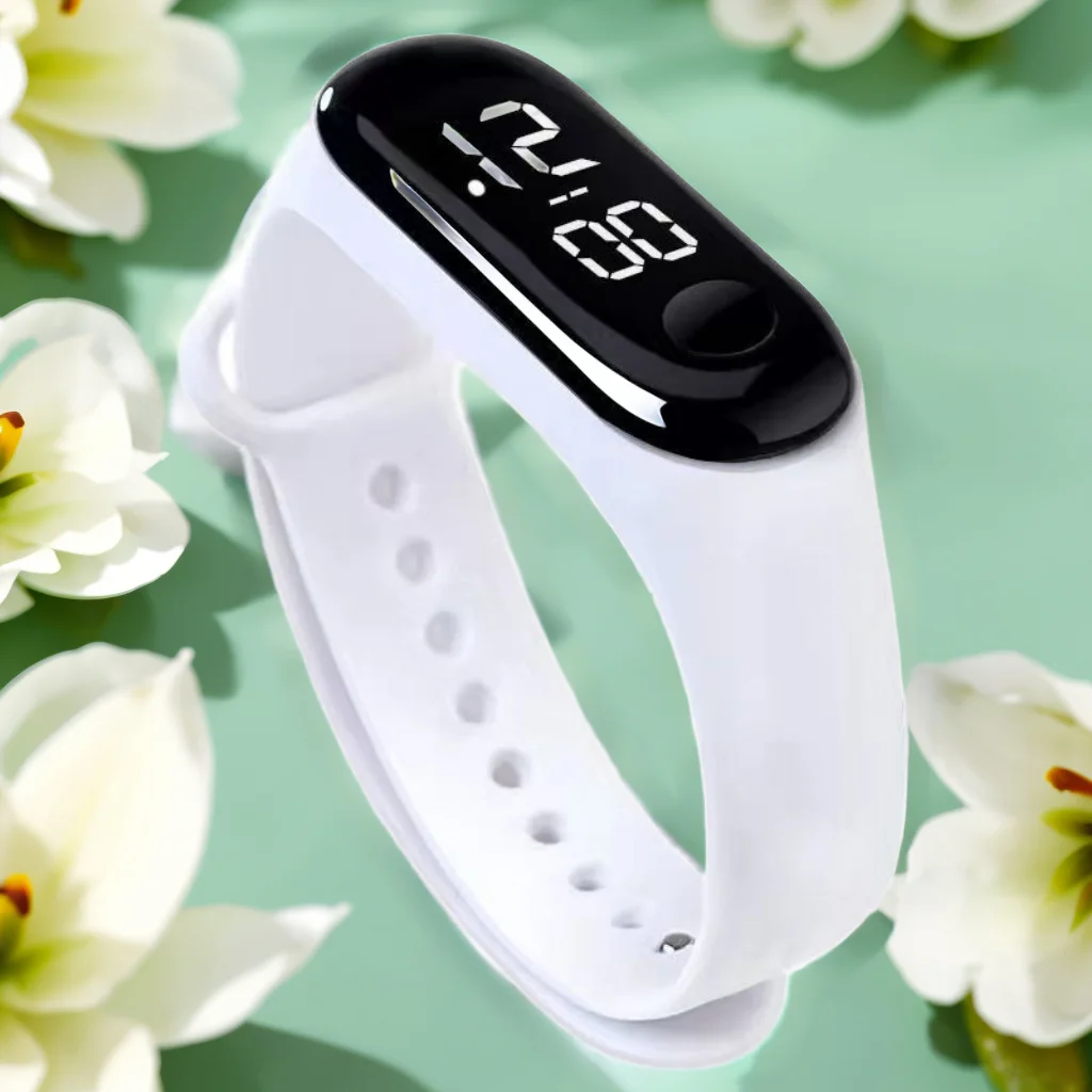 

Резиновые светящиеся водонепроницаемые светодиодные детские электронные часы, повседневные модные креативные студенческие электронные часы для занятий спортом на открытом воздухе