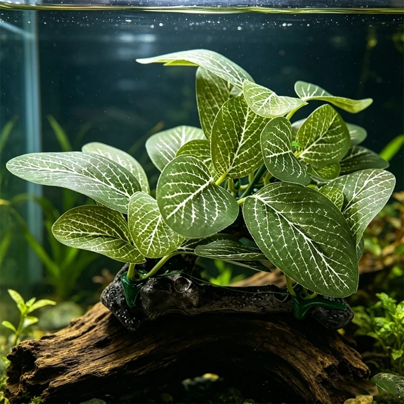 Planted Aquarium With Driftwood - Artificial Driftwood Branch with Plastic Plant