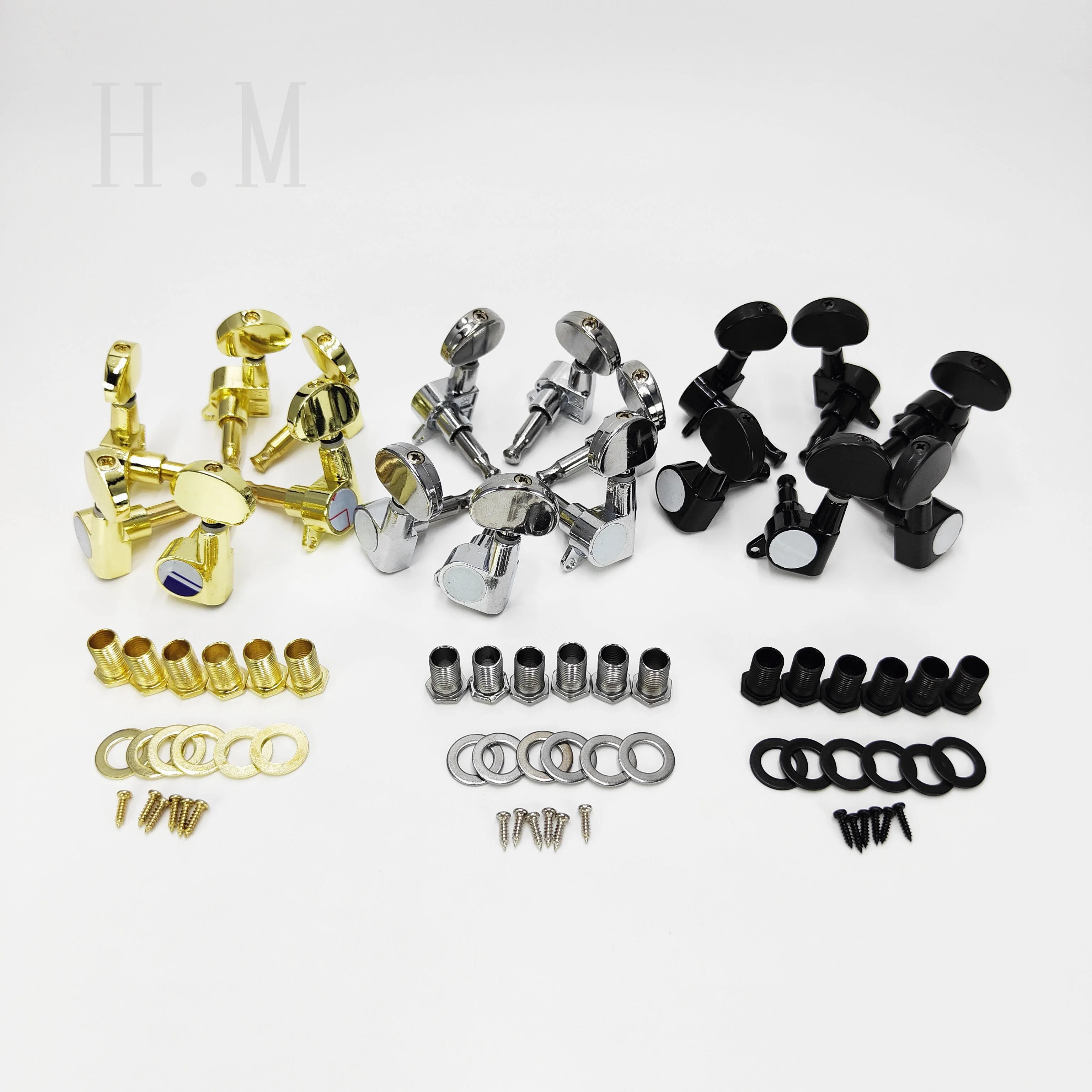 

6PCS Folk Guitar Tuning Pegs Fully Enclosed Quasi-all-alloy Large Semi-Circular Guitr Tuning Pegs Guitar Accessories