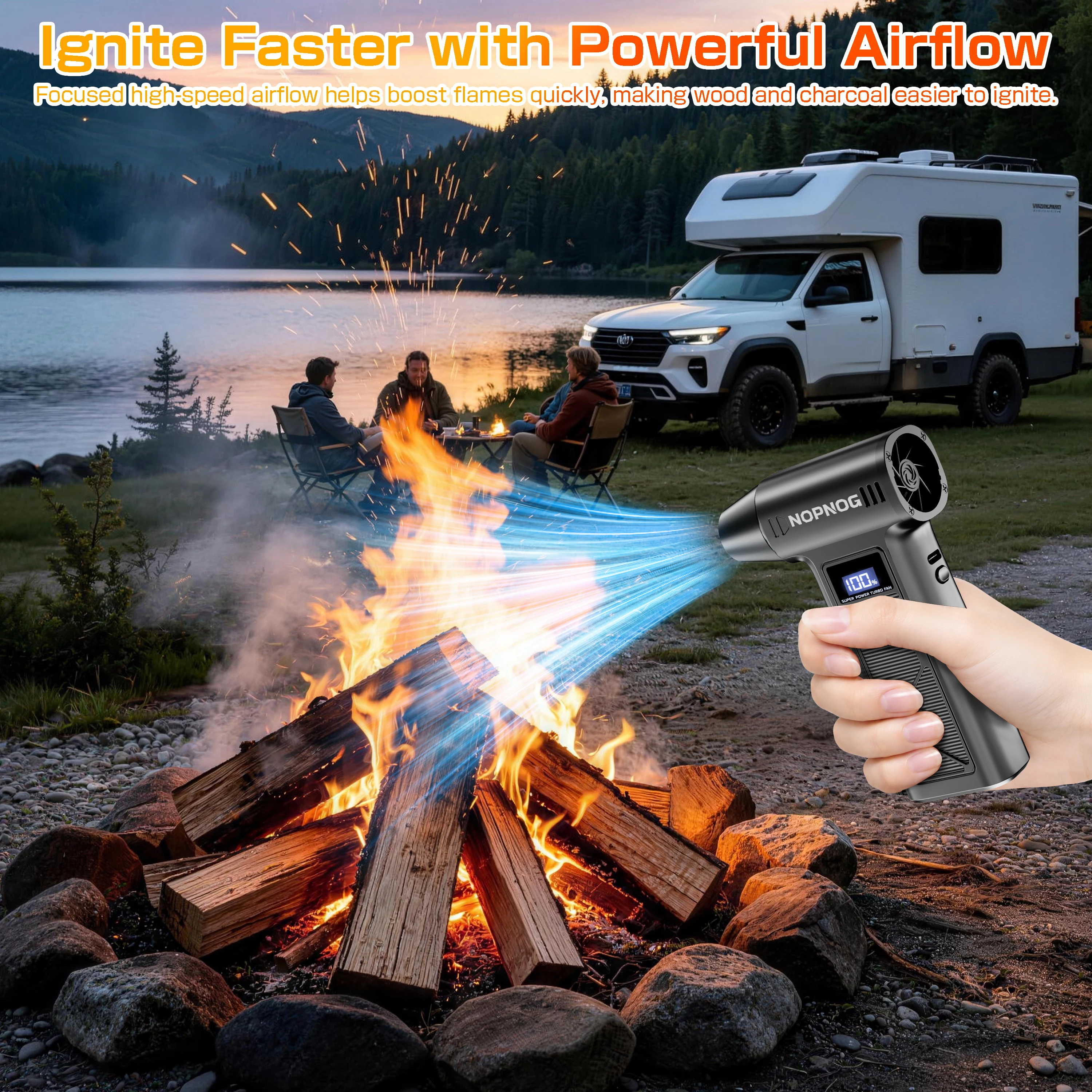 Turbo Fan Violent Jet Blower Cleaning Tools Car Vacuum Cleaner Summer Universal Hair Dryer Electric Air Duster Auto Dust Collector for Car Home Computer Keyboard Camera Outdoors Fan