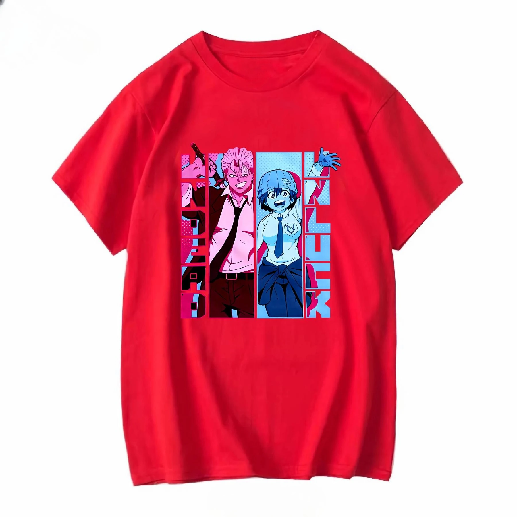 Undead Unluck Shirt Vintage Washed Unisex Oversized Anime Streetwear Soft Cotton Short Sleeve Tee Gift Clothing Tops Hot Sale