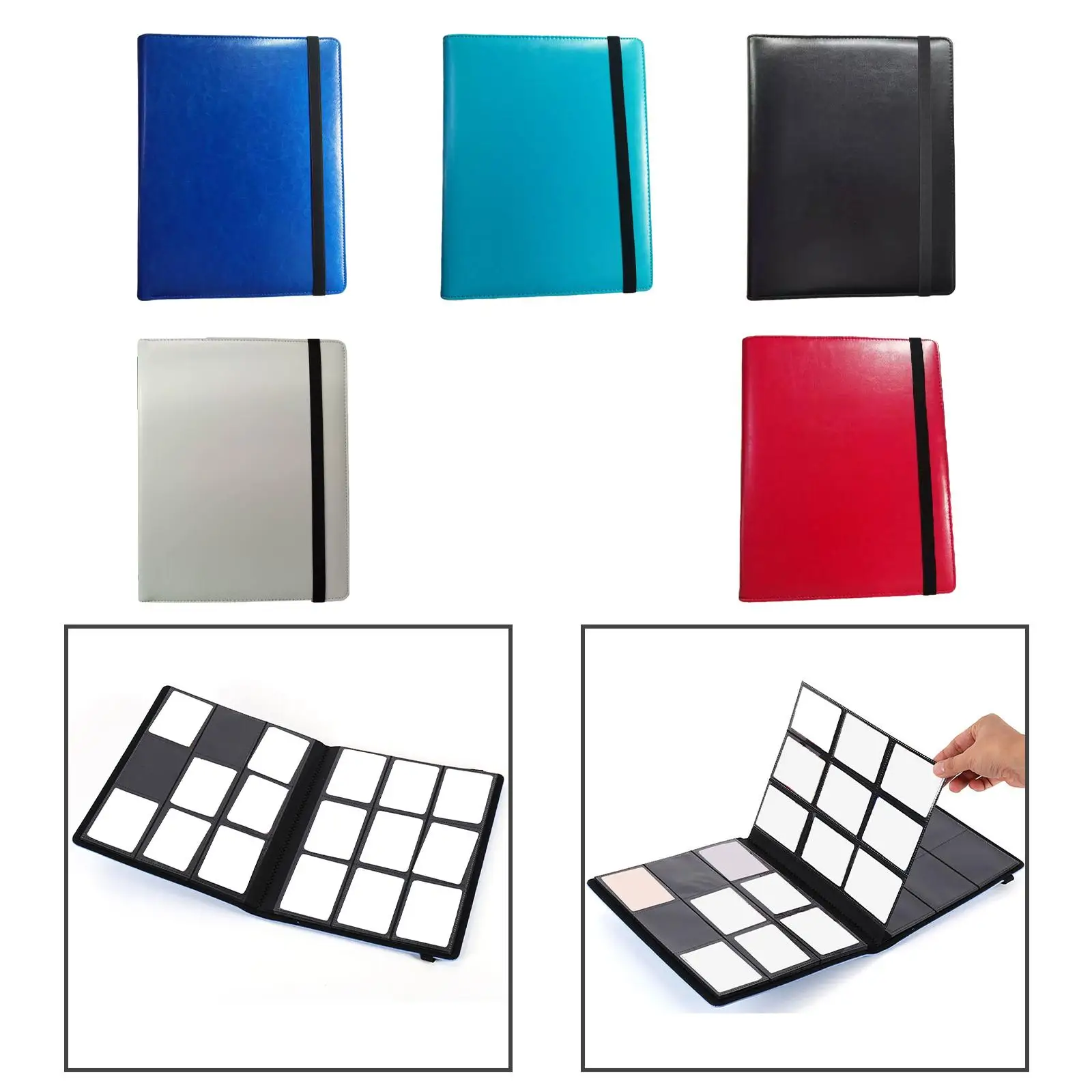 Trading Card Carrying Binder Pocket Binder Album 24.5x30.5cm PU Leather Card