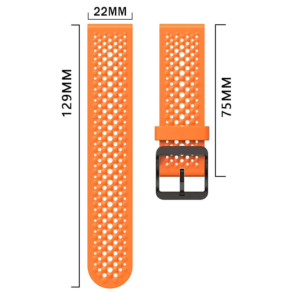 Cinturino sportivo traspirante in silicone da 22 mm per COLMI P86 P82 P81 V76 V68 M42 C81 I30 Bracciale per Xiaomi Watch S4 Cinturini da polso per esterni
