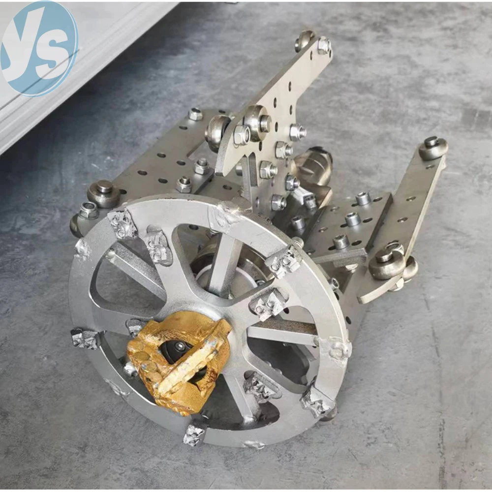 High Pressure Pipe Cleaning Cutter Nozzle, 5-Line Drive Root/Cement Cutting Jetter Head, 300-800mm Sewer Drain Auger Nozzle