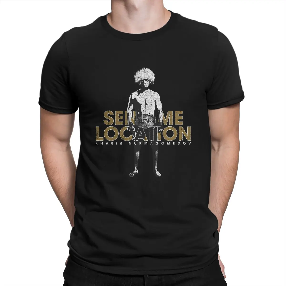 

Send Me Location T Shirt Men Cotton Fashion T-Shirts O Neck Khabib Nurmagomedov Tees Short Sleeve Clothing Printing