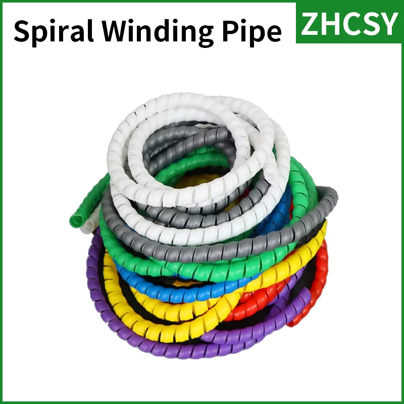 

Freeshipping 2M 8/10/12/14/16 New Spiral Wraping Bands Sleeving Tube Flame Retardant Cable Protective Winding Pipe Wire