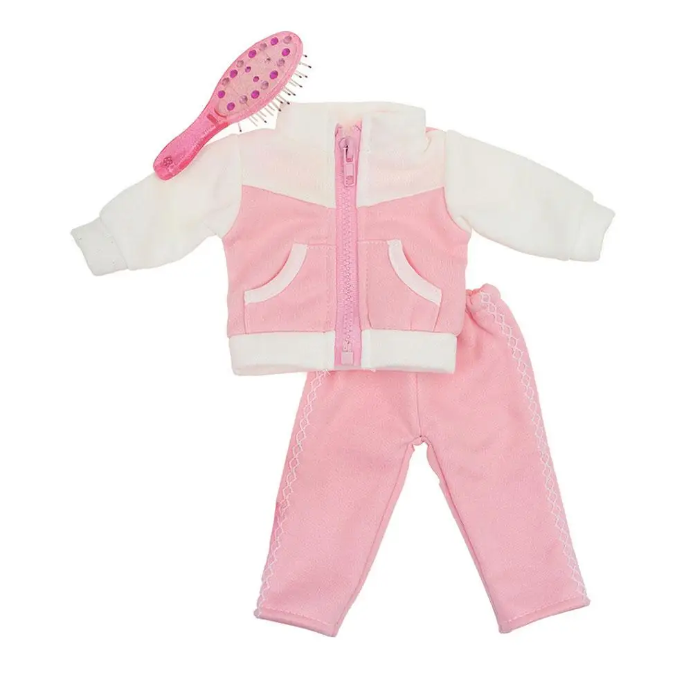 Pink Jacket + Pants 18Inch Girl Doll Clothes Sportswear Pantsuit American Doll Toys Cloth