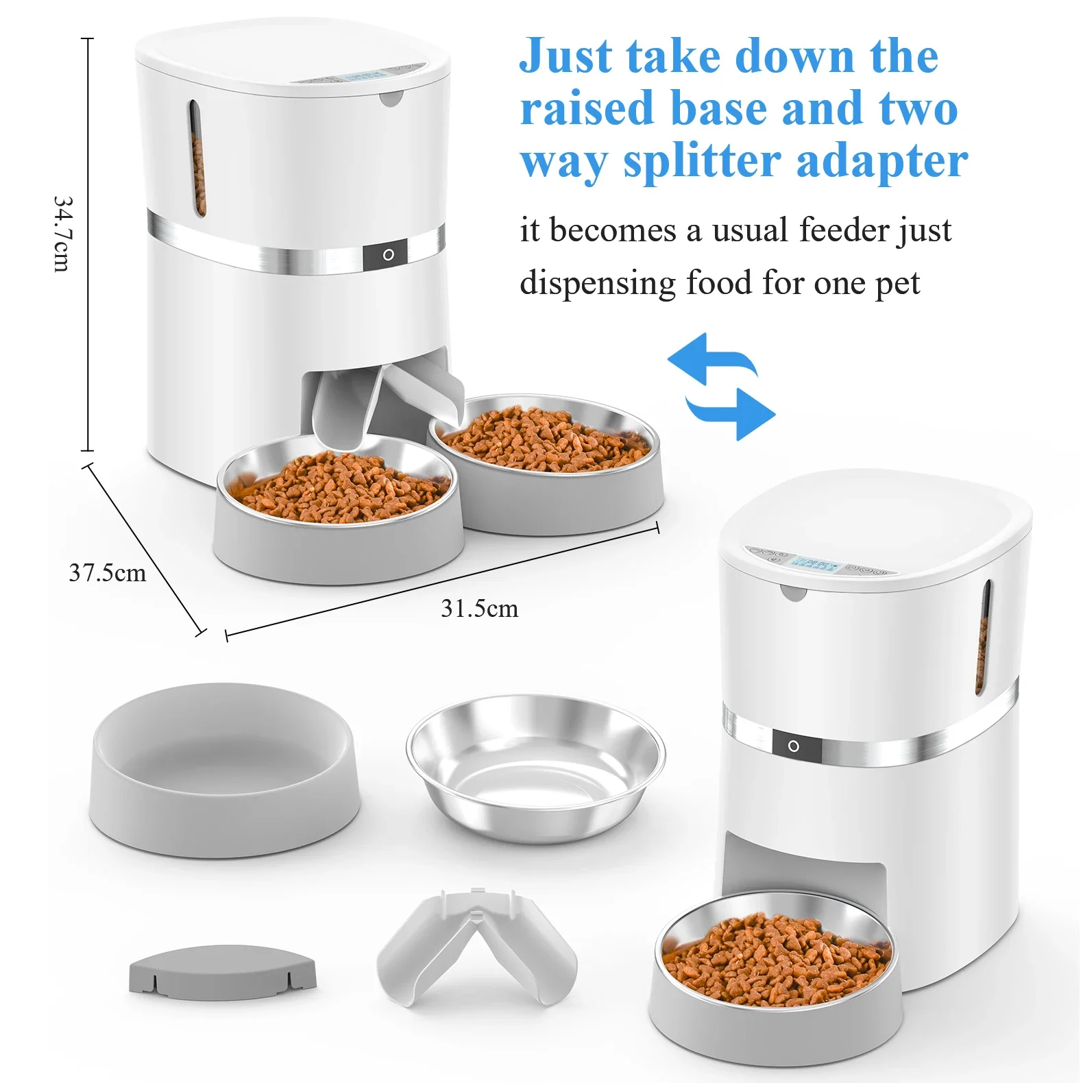 Best Seller One Bowl Two Bowls Dog Cat Pet Dispenser Automatic Feeder OEM/ODM Welcome Accepted