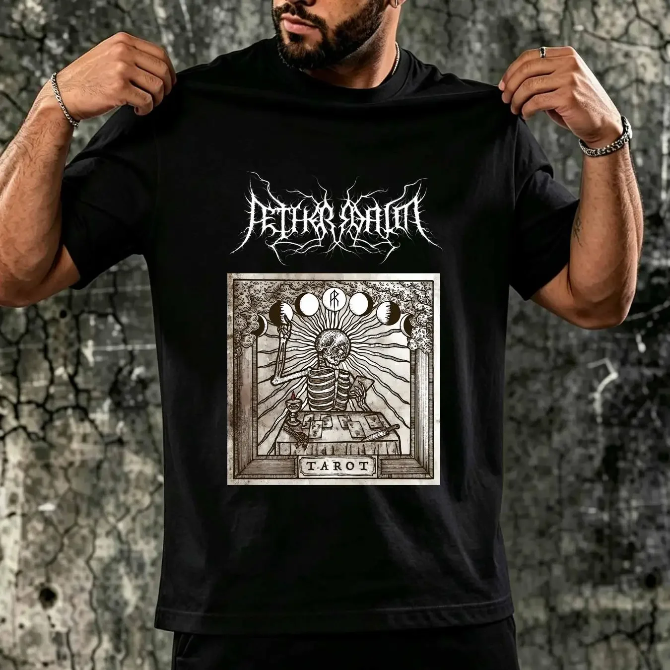 washed T Shirt Best New Aether Realm Tarot Melodic Death American Music Size S 2XL vintage Washed Stretched Slightly Breathable