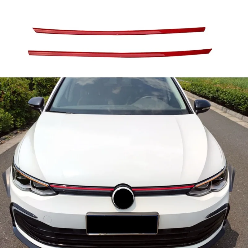 ABS Car Front Bumper Grille Trim Grill Decoration Strip For VW Golf 8 MK8 2020 2021 2022 2023