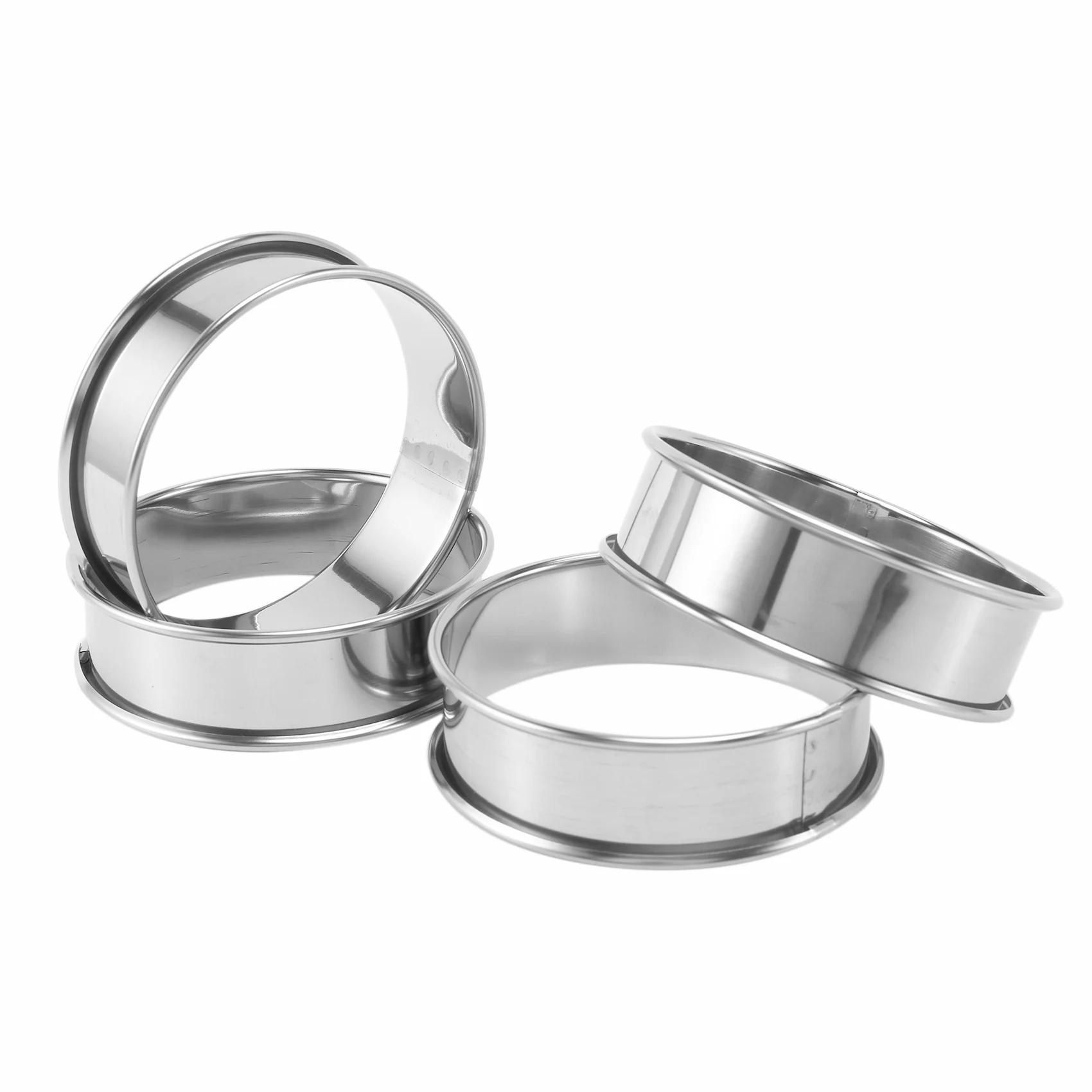 

Двойные свернутые кольца для пирогов, английские кольца для кексов, профессиональные кольца для Crumpet, набор из 4 шт.