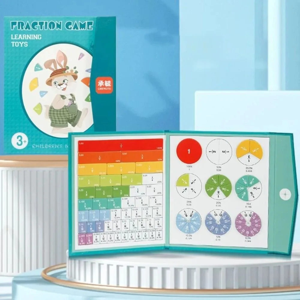 啓蒙 분수 장난감 수학 분수 책 자기 분수 학습 수학 장난감 타일 원형 산술 교육 보조 장치