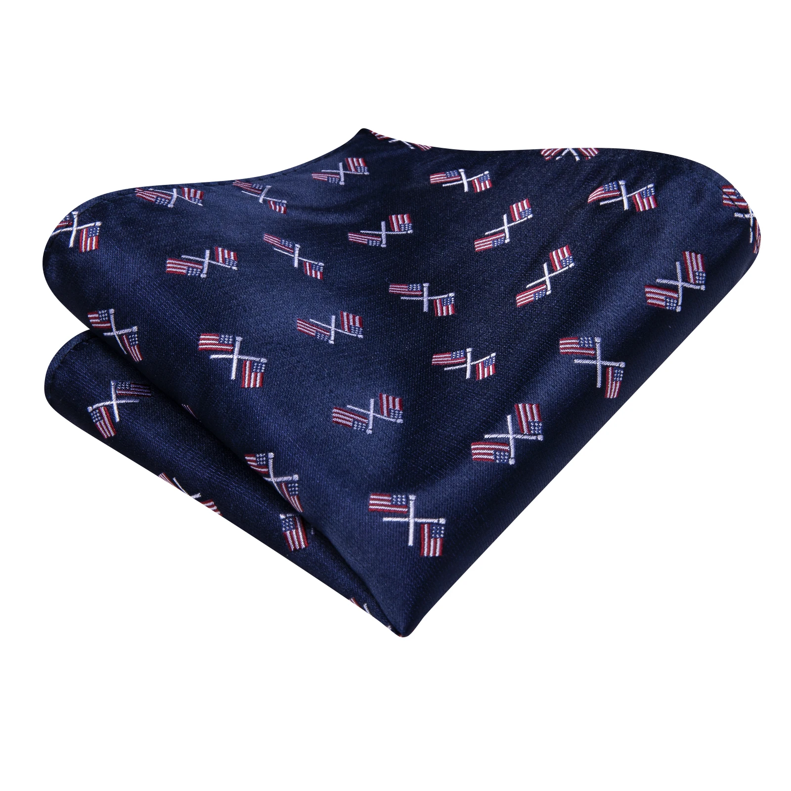 Hi-Tie Navy Blue Fashion Mens Elegant Tie Handkerchief Cufflinks Wedding Party Accessorie Gift for Men Gravats Novelty Designer