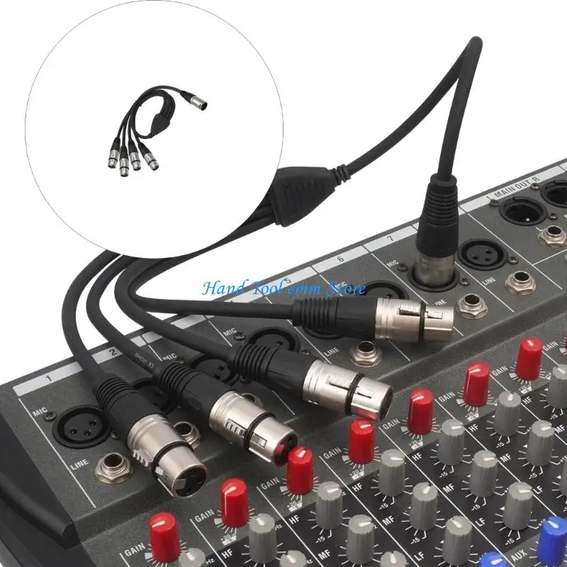 

H37F XLR 3Pin Male To 4 Female Y Splitter Cable 0.6M XLR Cable For Multiple Music Devices With Quality Transmission