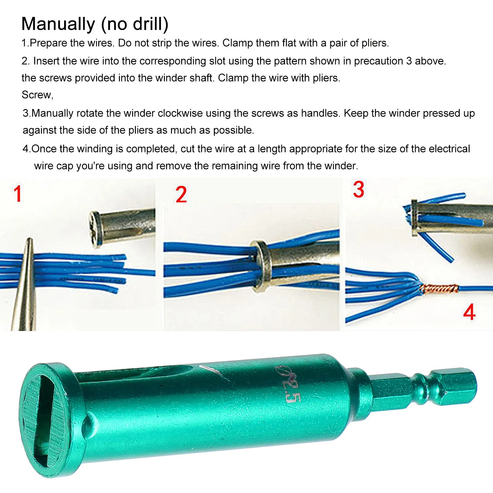 

Набор из 2-х ручных инструментов для быстрой скрутки и зачистки проводов из углеродистой стали, для использования с электрическими соединителями