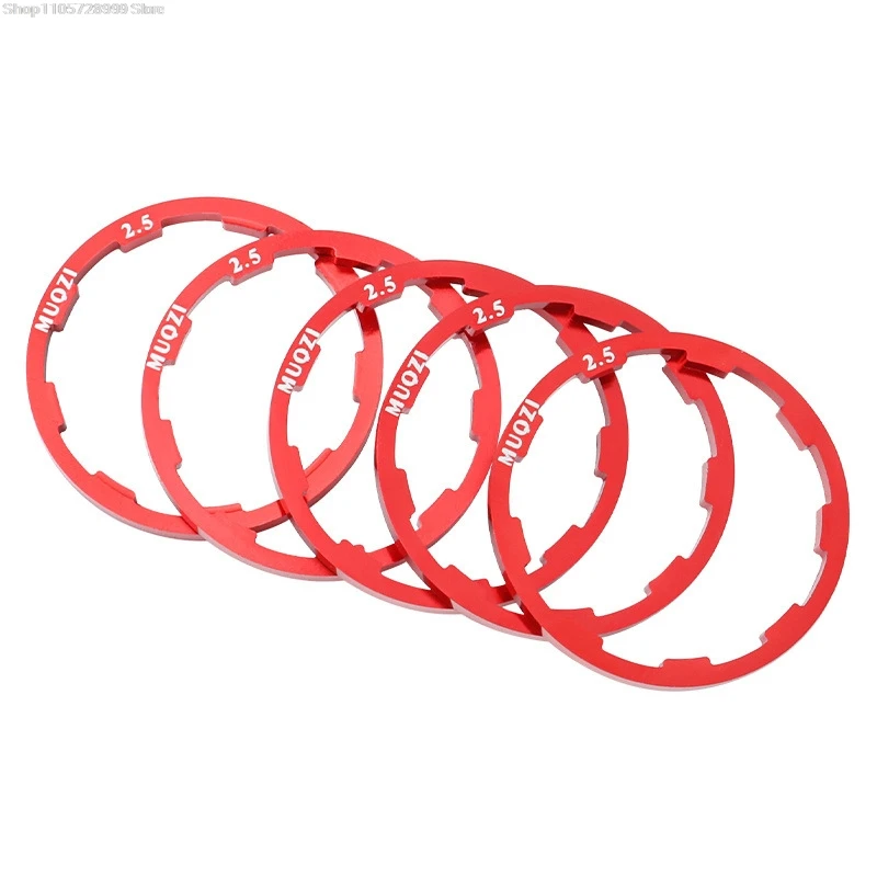 7-12 Speed Bike Cassette Hub Spacer Kit 5pcs Multi-Thickness Freehub Washer Gasket 1mm-2.5mm