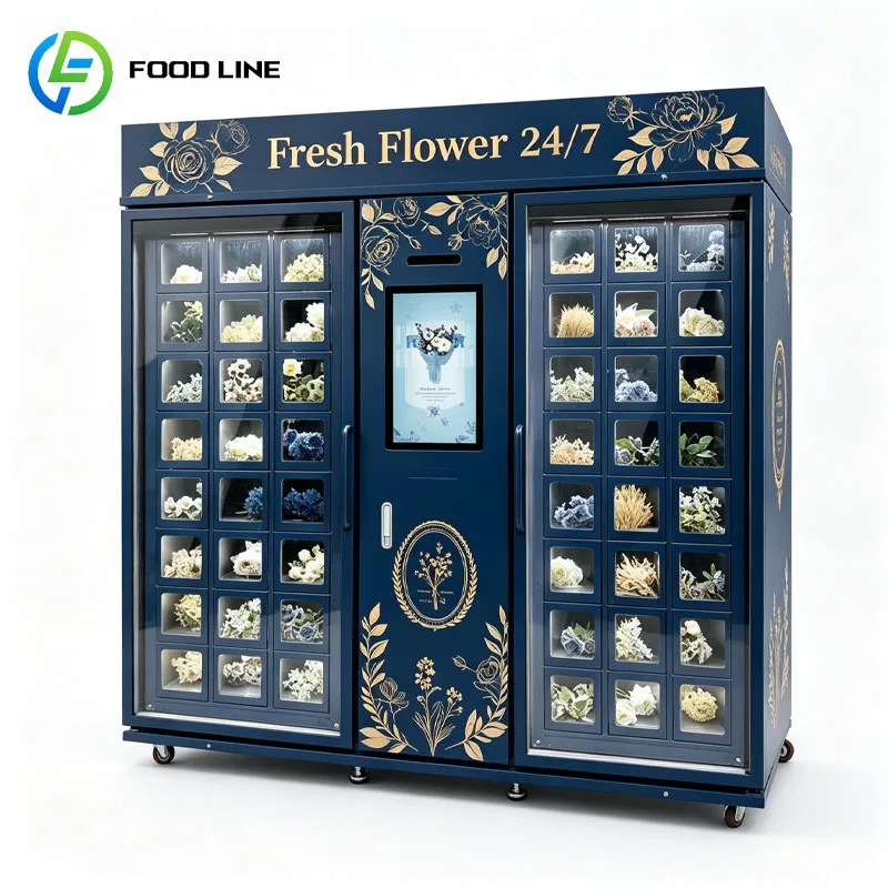 Floral Vending Machine Fresh Flower Locker Automatic Bouquet Display Refrigerated Retail Customized