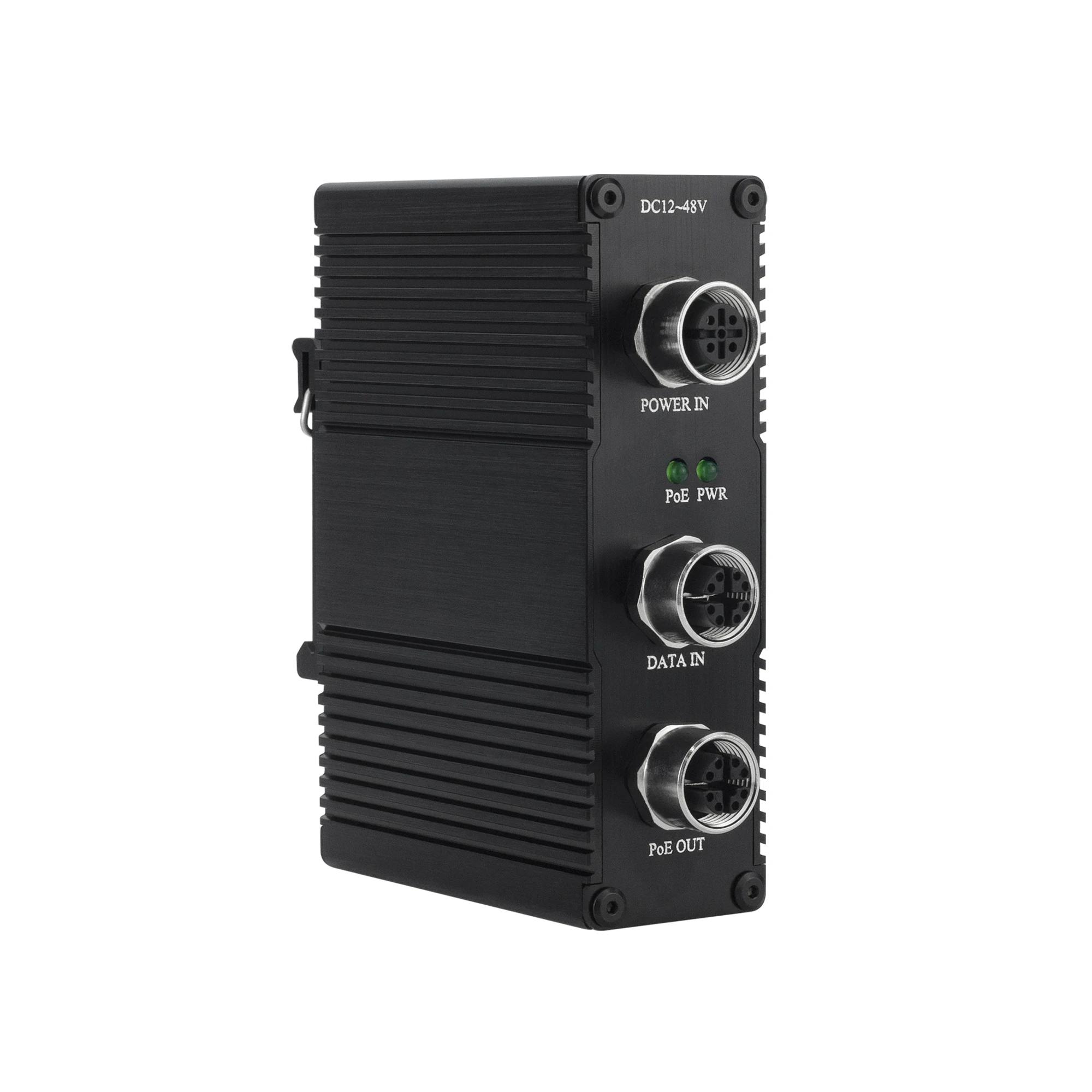 M12 PoE Injector Industrial 30W/60W/90W Gigabit PoE Adapter IEEE802.3at/bt Powet Over Ethernet 10/100/1000Mbps 12~48V DC