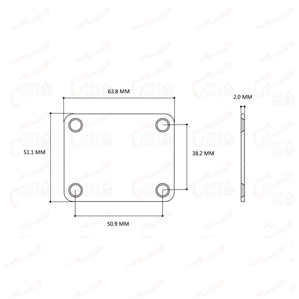 1 piece Black Neck Joint Plate For Electric Guitar  Bass