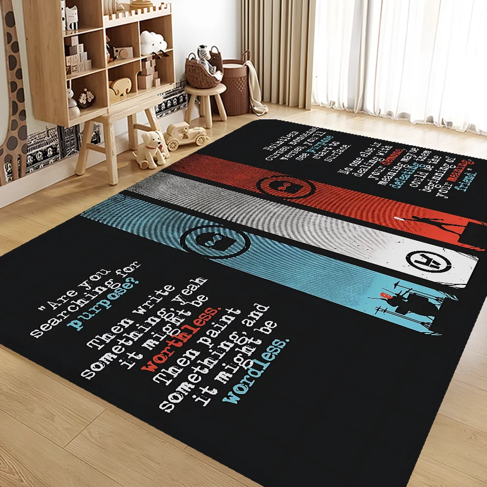 T-Twenty One P-Pilots Band Hallway Carpet Washable Non-Slip Living Room Sofa Chairs Area Mat Kitchen Doormat Area Rug