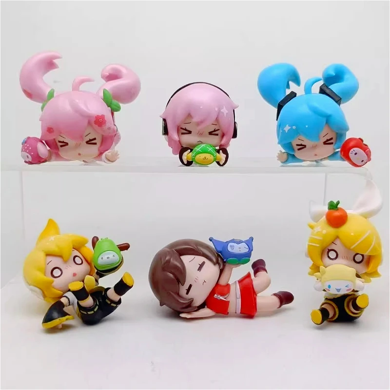 

Q Version of The Good Guy Doll That Fell Down Melody Megurine Luka Kagamine Rin/Len Virtualse Singerse Action Figures Toy Model