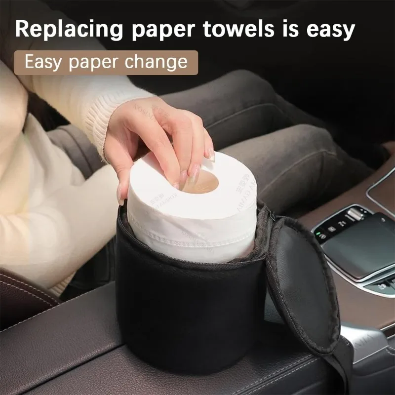 Car Seat Side Storage Bag Car Tissue Holder for Roll of Paper, Hanging Auto Seat Organizer, Essential Tissue Napkin Box Car Bag