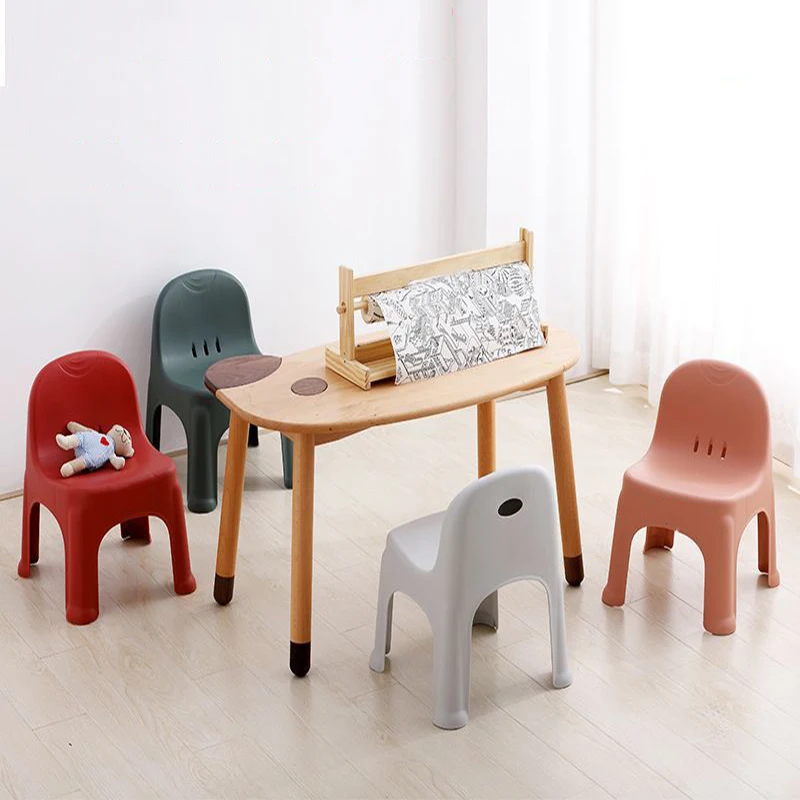 

Household Thickened Bathroom Plastic Small Stool Adult And Child Low Backrest Dining Chair Anti Slip Shoe Changing Stools