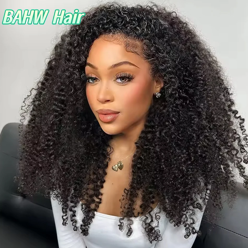 نصف باروكة ماليزية مع الرباط عذراء الشعر غريب مجعد غلويليس شعر مستعار 3 في 1 نصف الباروكات سلس كليب Ins الوجه على المياه مجعد