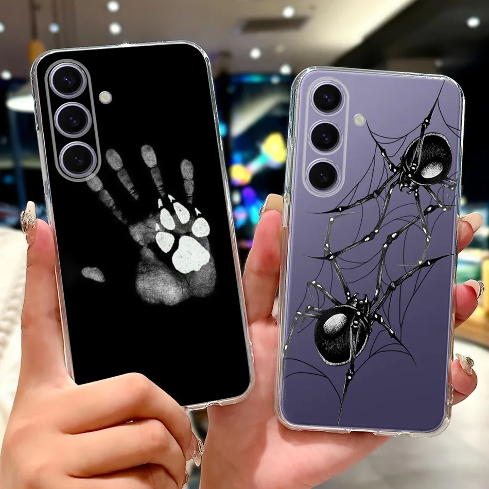 لسامسونج غالاكسي S24 5G S24FE أنيقة الأزهار القط الطباعة جراب هاتف لسامسونج S24 FE S 24 24FE لينة سيليكون بولي يوريثان حالات #3