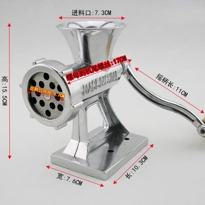 1 Pc Multifunctional Manual Meat Grinder Aluminum Alloy Hand Sausage Enema Machine Chili Grinder Sausage Stuffing Machine