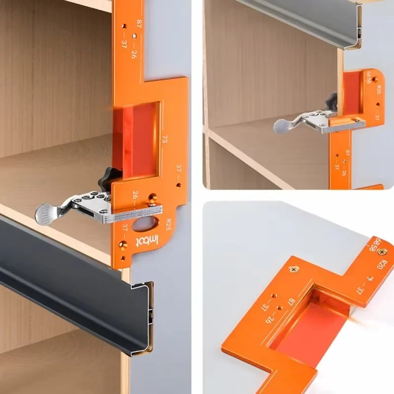 Arc Grooving Auxiliary Tool Invisible Recessed Alloy Handle Slotted Template Cabinet Slotted Model Ruler Without Handle