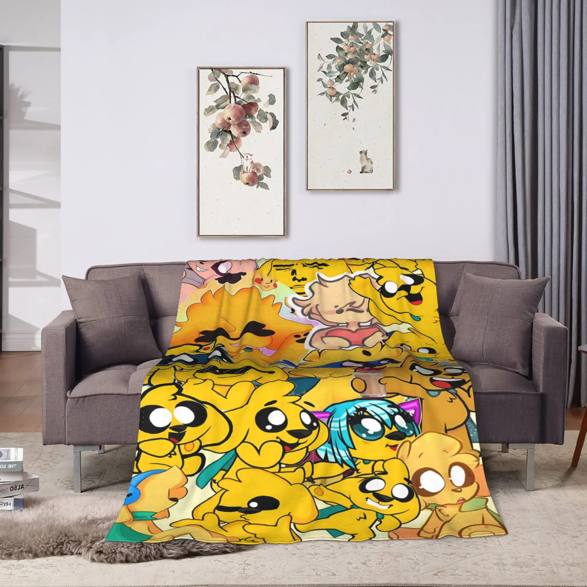 Mikecracked Blanket  Super Soft Print Plush Bedding Throws For Kids Couch Bed Flannel Bedspread Bed Cover