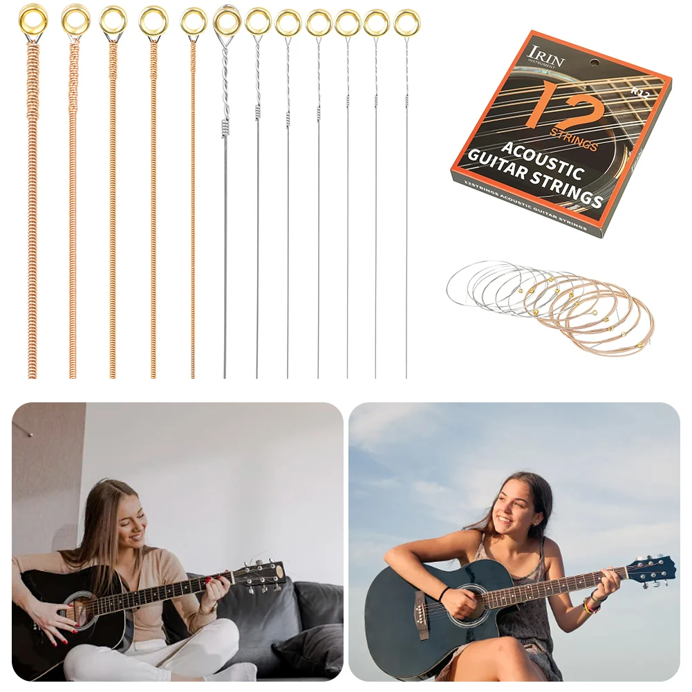 

12-String Guitar Strings Classical Guitar Strings with PU Coating Phosphor Bronze Guitar Strings Folk Guitar Strings for Guitar