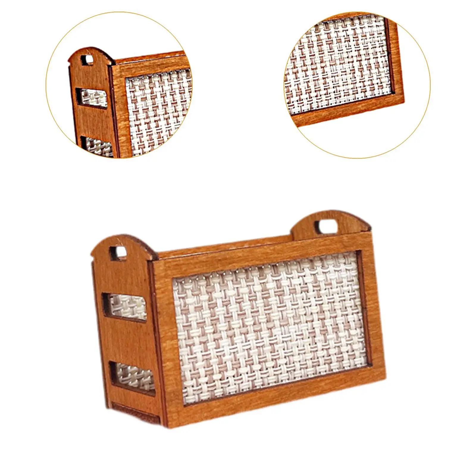 Mini Koszyk do Przechowywania dla Lalek 1/12 Symulacja Prezent Świąteczny Klasyczny Drewniany Stojak na Akcesoria Części do Lalek BJD Zestaw do Zabawy Kuchnia