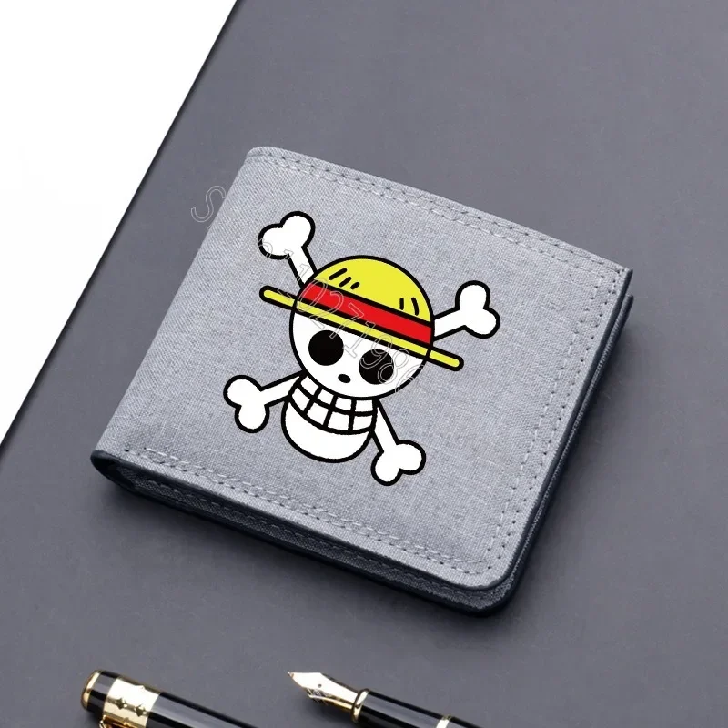 One Piece Men Wallets Multi-card Slots Purses Boys Cute Wallet Cartoon Anime Graphic Print Portable Purse Birthday Party Gifts